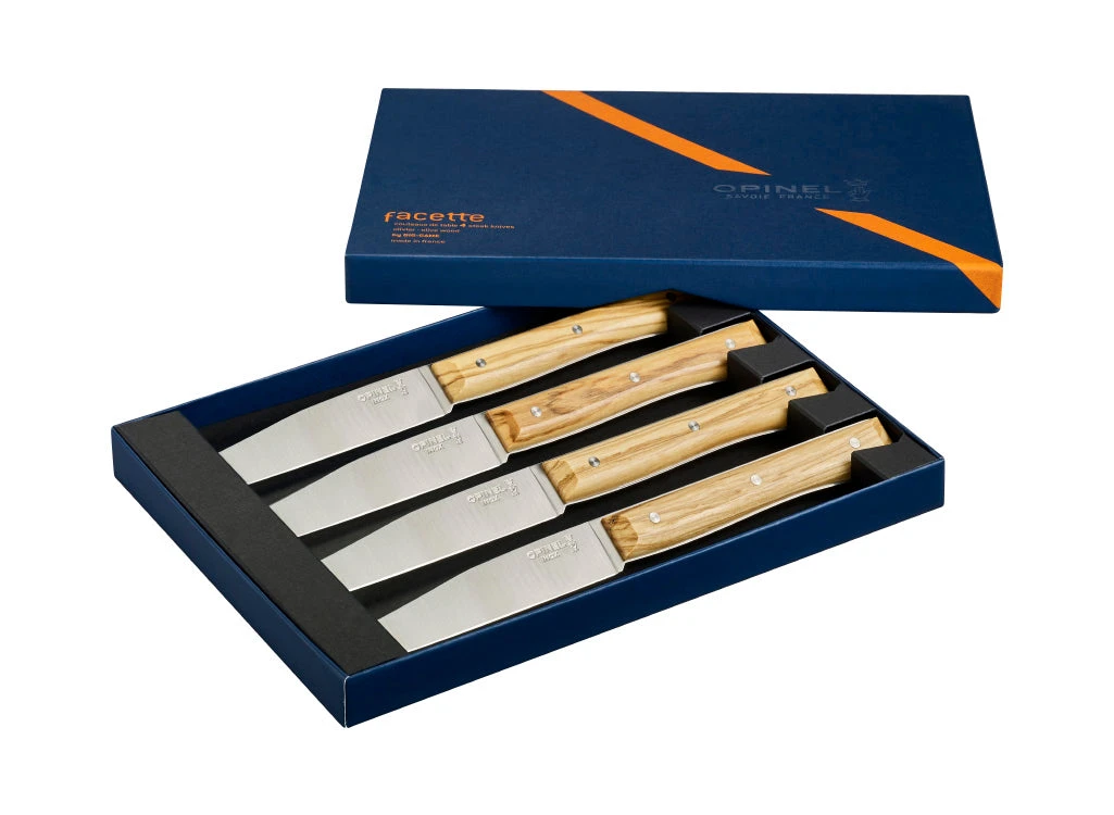 Opinel Facette 4pc Table Knife Box Set - Olive 1 Opinel Facette 4pc Table Knife Box Set - Olive