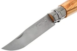 Opinel Pocket Knife No. 8 Luxury Range With Leather Sheath, Olive Wood -Opinel OP001004 03 opinel v201903