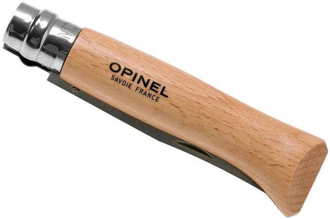 Opinel Pocket Knife No. 8 Classic, Stainless Steel, Leather Sheath, Beech 4 Opinel Pocket Knife No. 8 Classic, Stainless Steel, Leather Sheath, Beech - Image 4