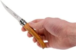 Opinel Pocket Knife No. 8 Slim Line, Stainless Steel, Olive Wood -Opinel OP001144 07 opinel op001144 07