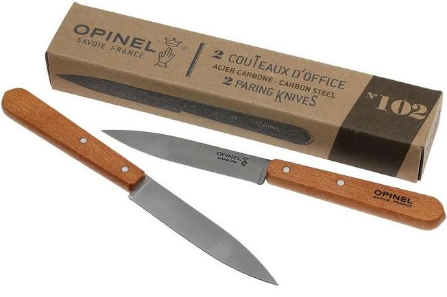Opinel Paring Knives, Set Of 2 N°102, Carbon Steel 7 Opinel Paring Knives, Set Of 2 N°102, Carbon Steel - Image 7