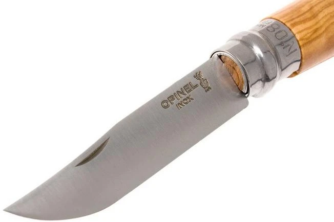 Opinel Pocket Knife No. 8 Luxury Range, Stainless Steel, Olive Wood 3 Opinel Pocket Knife No. 8 Luxury Range, Stainless Steel, Olive Wood - Image 3