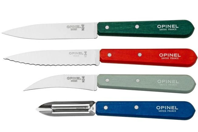 Opinel Les Essentiels Du Cuisinier 002576, 4-piece Peeling Knife Set 1 Opinel Les Essentiels Du Cuisinier 002576, 4-piece Peeling Knife Set