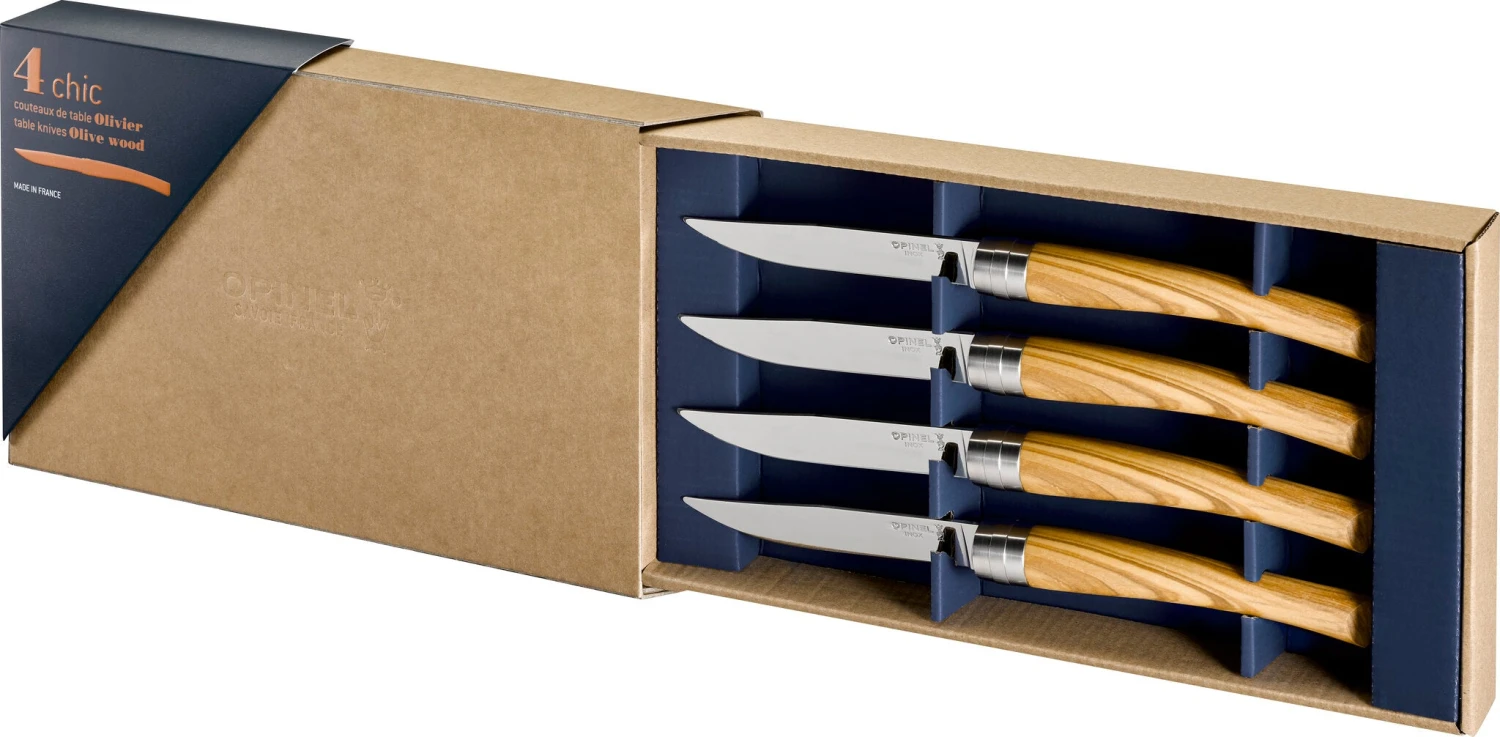 Opinel Olive Chic Table Box Set|-|Coffret De 4 Couteaux De Table Olivier 4 Opinel Olive Chic Table Box Set|-|Coffret De 4 Couteaux De Table Olivier - Image 4
