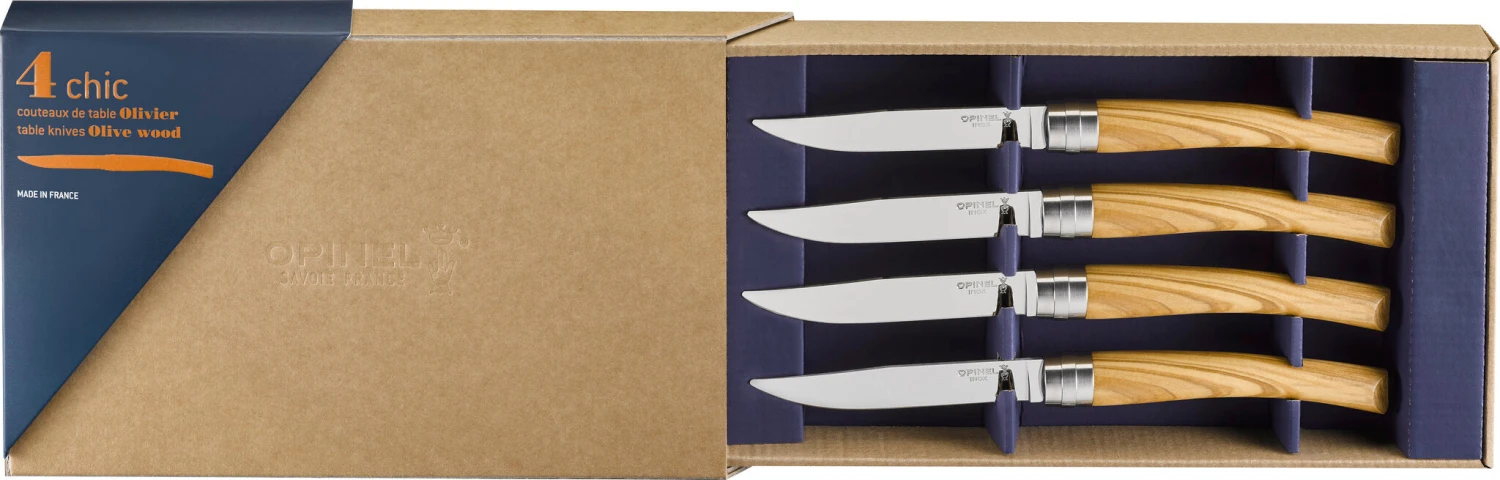 Opinel Olive Chic Table Box Set|-|Coffret De 4 Couteaux De Table Olivier 2 Opinel Olive Chic Table Box Set|-|Coffret De 4 Couteaux De Table Olivier - Image 2