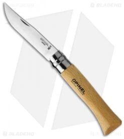 Opinel Knives No. 10 Stainless Steel Knife Beech Wood (3.9" Satin) #10