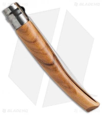 Opinel No 10 Slim Stainless Steel Knife Olive Wood W/Sheath (4" Satin) #10 2 Opinel No 10 Slim Stainless Steel Knife Olive Wood W/Sheath (4" Satin) #10 - Image 2
