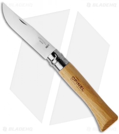 Opinel Knives No. 10 Stainless Steel Knife Beech Wood (3.25" Satin) 1 Opinel Knives No. 10 Stainless Steel Knife Beech Wood (3.25" Satin)