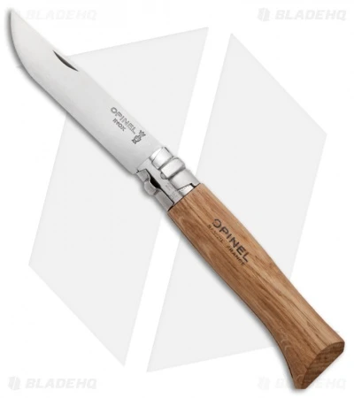 Opinel Knives No. 8 Stainless Steel Knife Oak (3.25" Satin) #8 SS 1 Opinel Knives No. 8 Stainless Steel Knife Oak (3.25" Satin) #8 SS