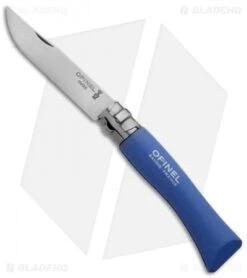 Opinel Knives No. 7 Stainless Steel Knife Blue Beechwood (3" Satin) #7 SS