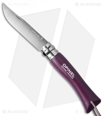 Opinel No 7 Trekking Stainless Steel Knife Plum + Leather (3.25" Satin) 1 Opinel No 7 Trekking Stainless Steel Knife Plum + Leather (3.25" Satin)