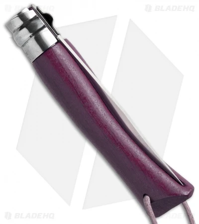 Opinel No 7 Trekking Stainless Steel Knife Plum + Leather (3.25" Satin) 2 Opinel No 7 Trekking Stainless Steel Knife Plum + Leather (3.25" Satin) - Image 2