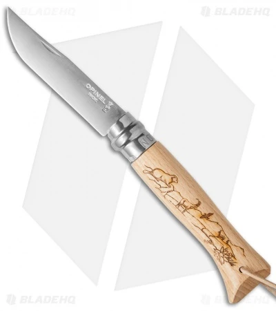 Opinel Knives No. 8 Stainless Steel Knife Beachwood (3.25" Satin) #8 SS Mountain 1 Opinel Knives No. 8 Stainless Steel Knife Beachwood (3.25" Satin) #8 SS Mountain