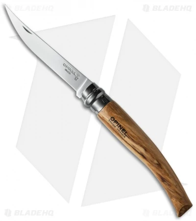 Opinel Knives No 10 Slim Stainless Steel Folding Knife Olive Wood (4" Satin) #10 1 Opinel Knives No 10 Slim Stainless Steel Folding Knife Olive Wood (4" Satin) #10