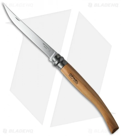Opinel No 12 Slim Stainless Steel Folding Knife Olive Wood (4.875" Satin) #12 1 Opinel No 12 Slim Stainless Steel Folding Knife Olive Wood (4.875" Satin) #12