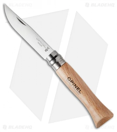 Opinel Knives No. 6 Stainless Steel Knife Beech Wood (2.9" Satin) 1 Opinel Knives No. 6 Stainless Steel Knife Beech Wood (2.9" Satin)